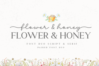 Floral Fonts for Creative Honey-Inspired Projects